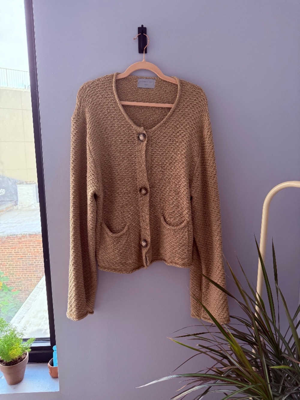 Modern Citizen Organic Cotton Open Knit Cardigan, size M